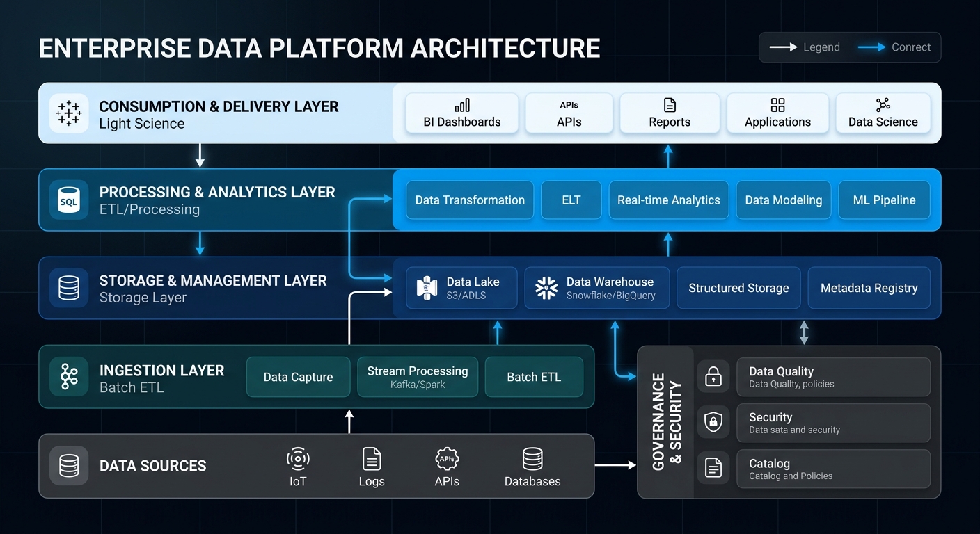 Clean data architecture visualization