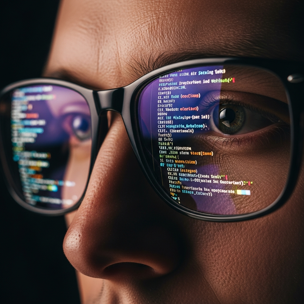 A close-up of a dark computer monitor displaying a terminal window with code and