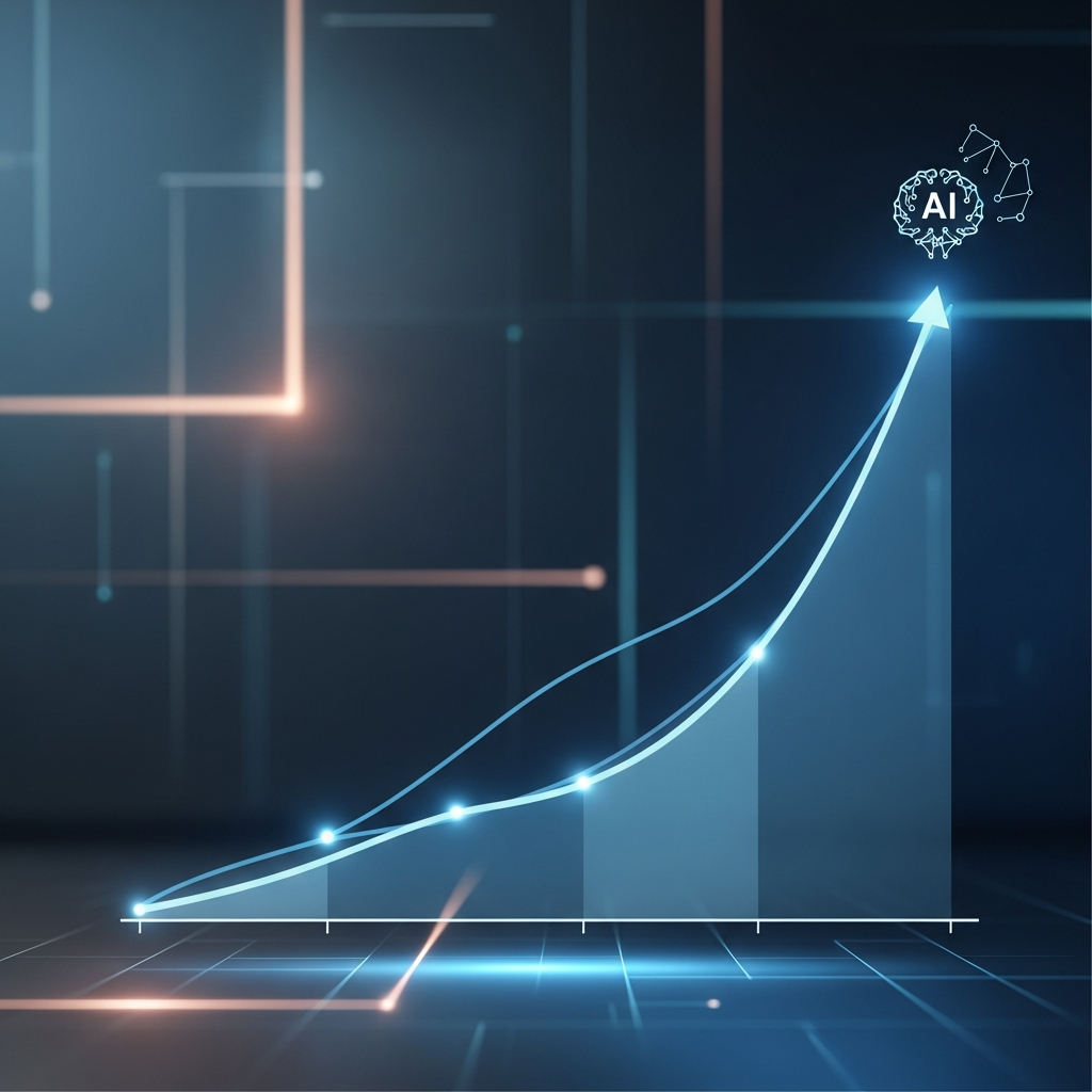 A graph showing a clear upward trend in a business metric (e.g., revenue, effici
