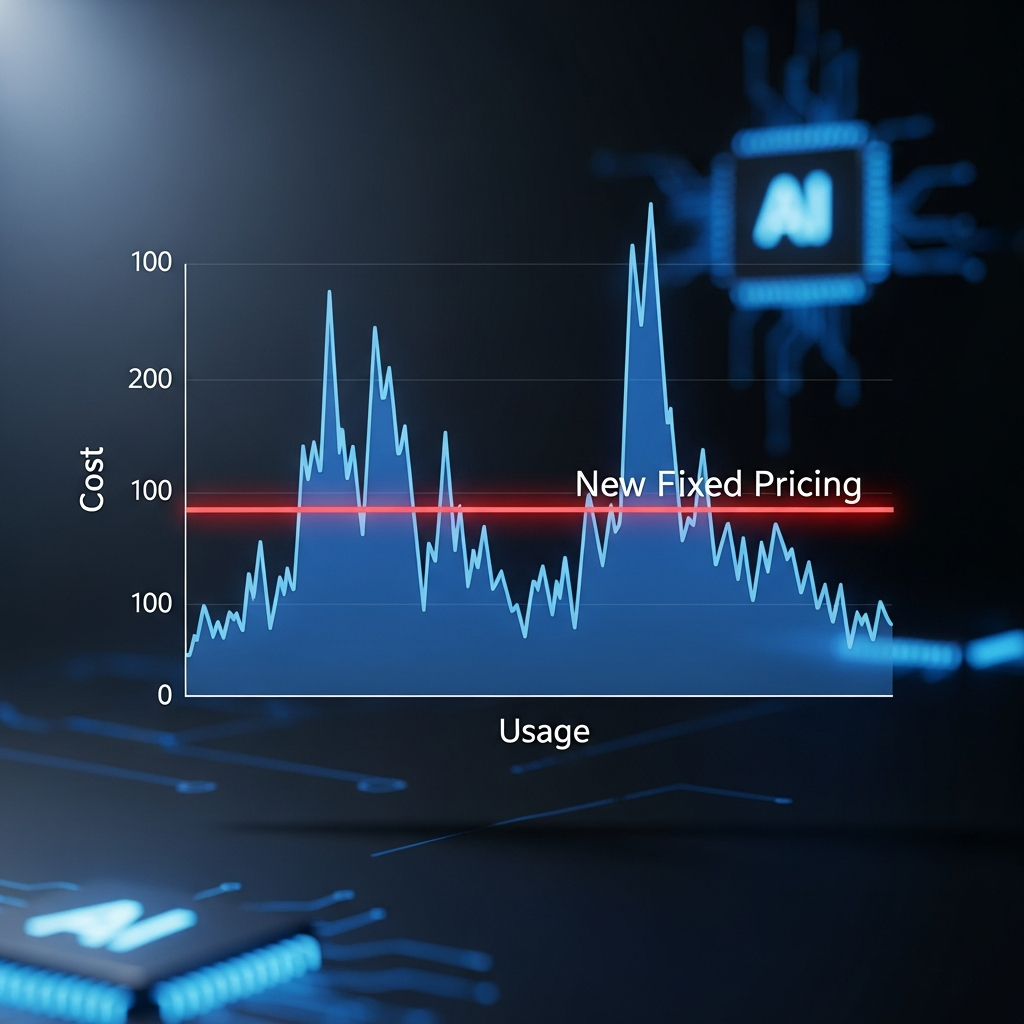 A graph showing fluctuating costs based on usage for an AI service, with a clear